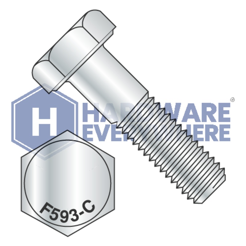 3/4-10 x 2 1/4 HEX CAP SCREWS / 18-8 Stainless Steel / Plain